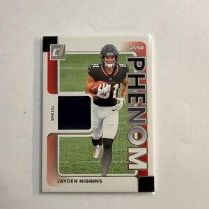 🔥Jayden Higgins Phenom Football Trading Card with Game-Used Jersey Patch